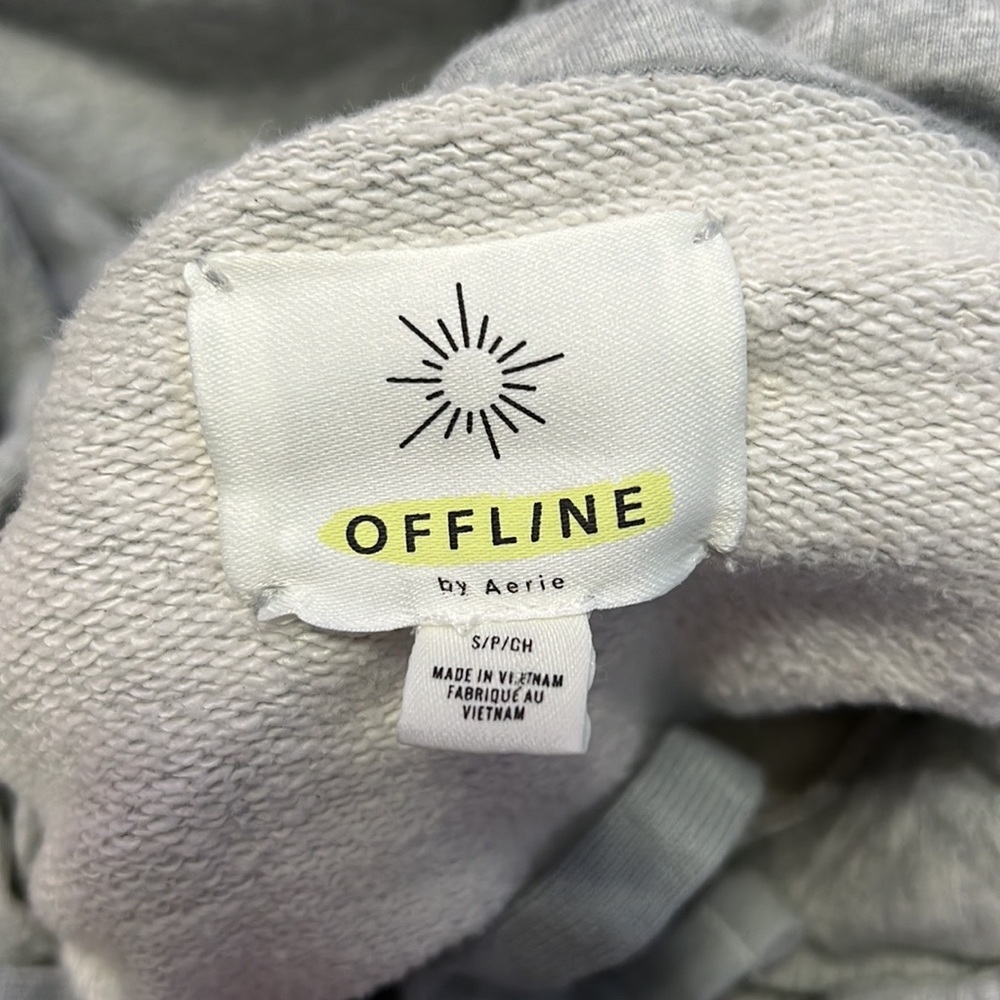 aerie offline grey oversized sweatshirt, size small
